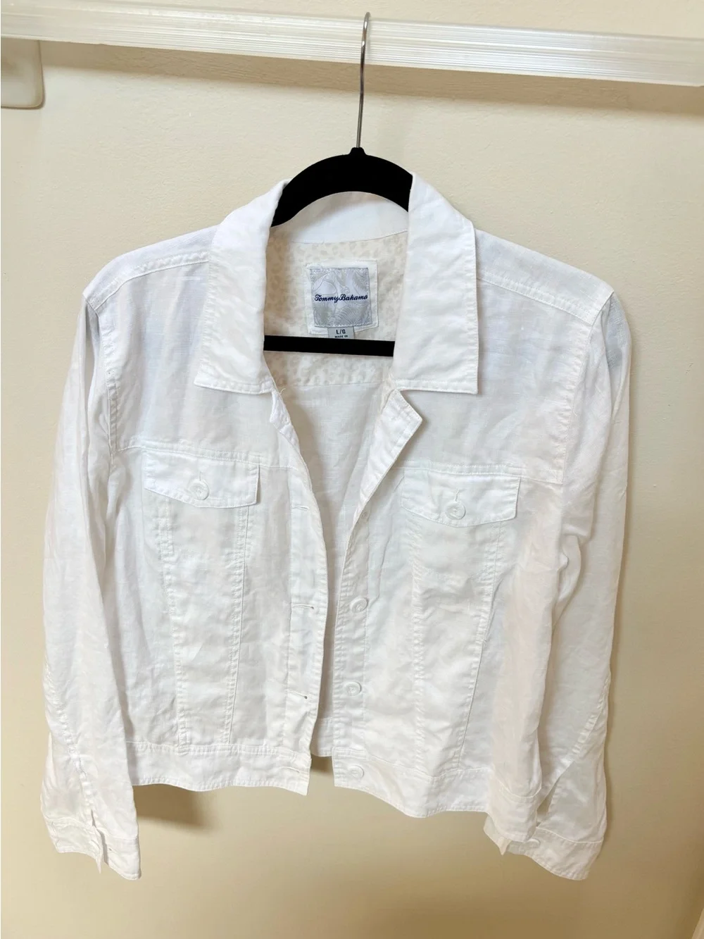Rare Tommy Bahama White Linen Jacket—Two Palms Finished Edge - Picture 2 of 9
